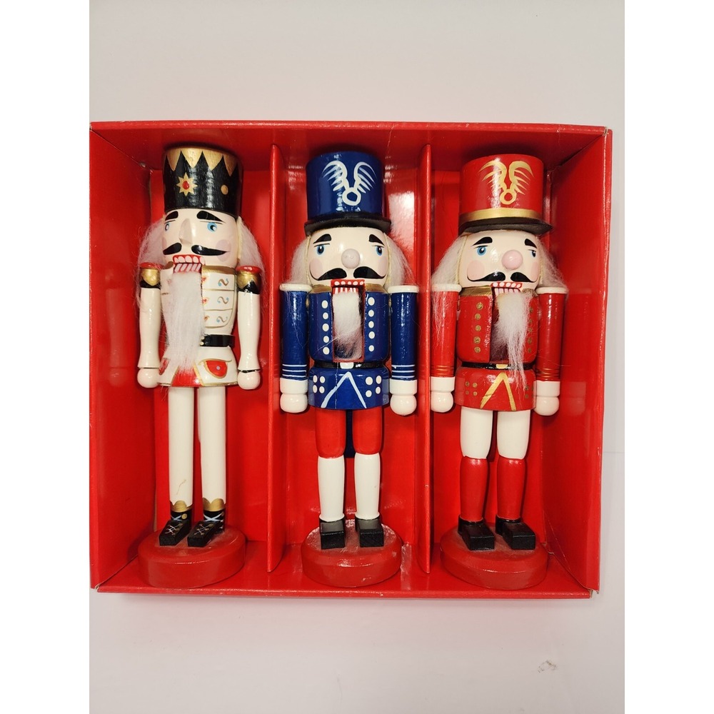 Vintage Crowley's Set of 3 Nutcracker New In Box 8" Used